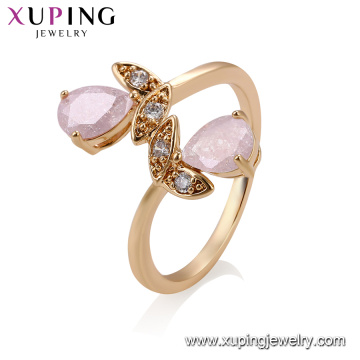 15192 Wholesale fashionable women jewelry simple design flower shaped finger ring with ice stone